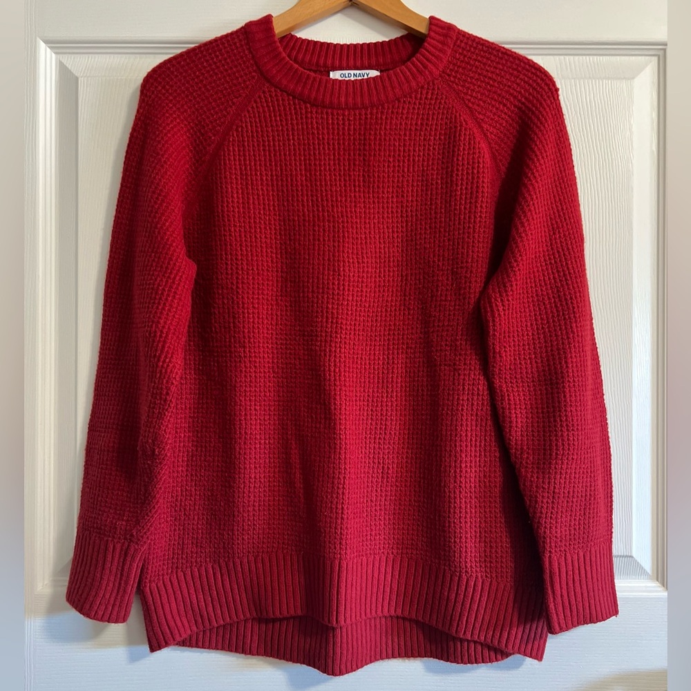 Old Navy So So Soft Lite Crewneck Sweater, Wine red, Sz XS petite